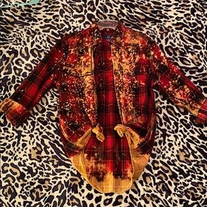 Bleached plaid shirt